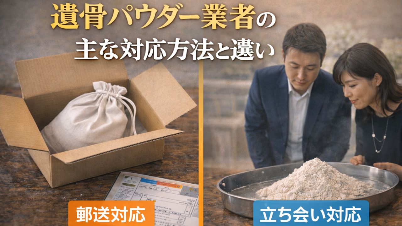 遺骨パウダー業者の主な対応方法と違い