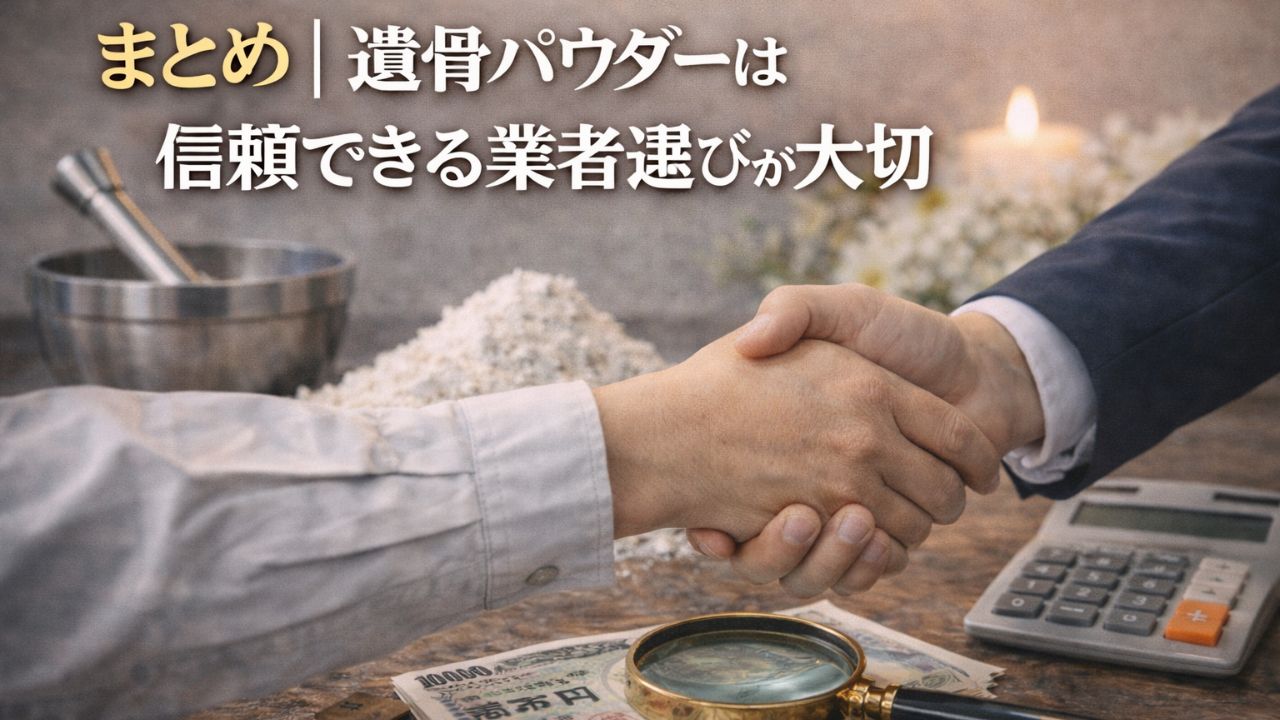 まとめ|遺骨パウダーは信頼できる業者選びが大切